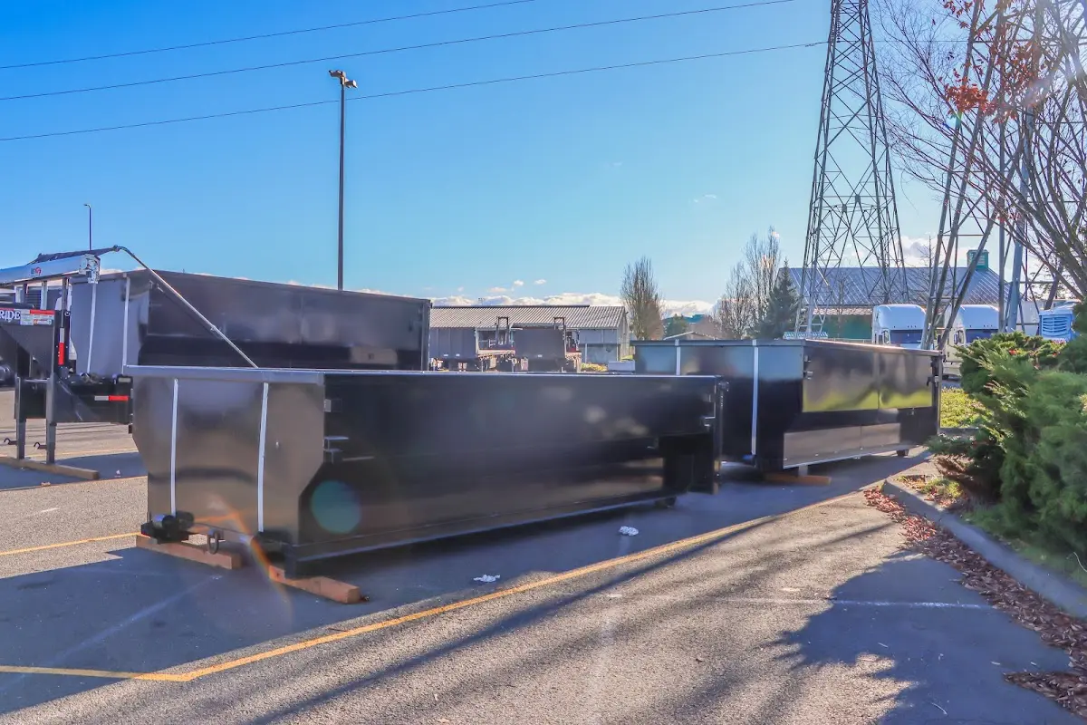 Roll-off dumpster ready for waste disposal at job site for Cleanout Dumpster Rental in Progreso